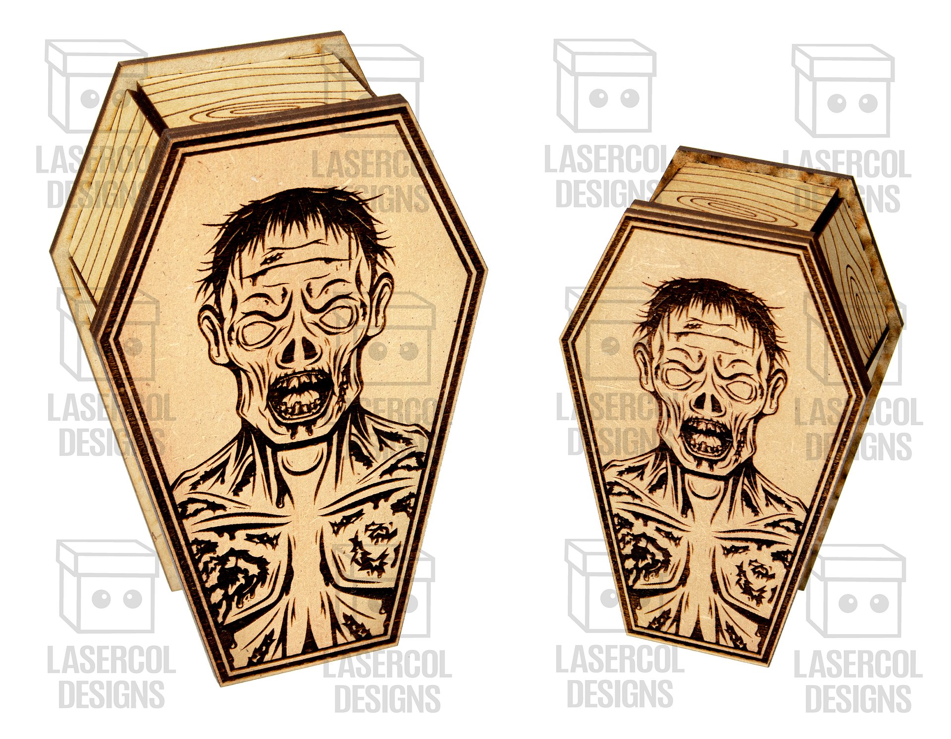 Halloween Coffin Box Set 3 (2 Sizes) - Laser Cut Files product image (6)