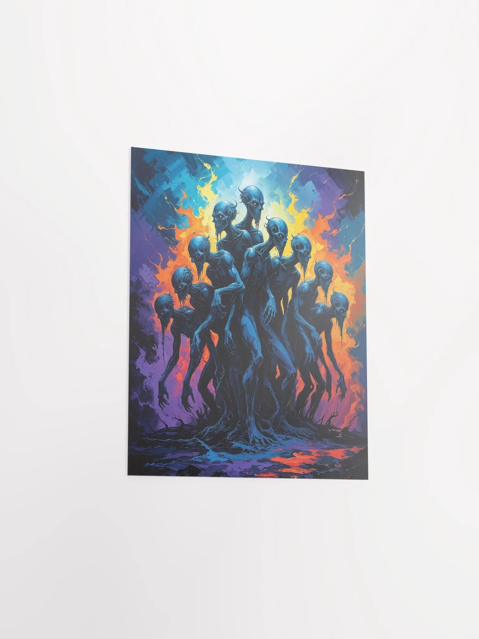 Surreal Blue Figures Matte Poster product image (26)
