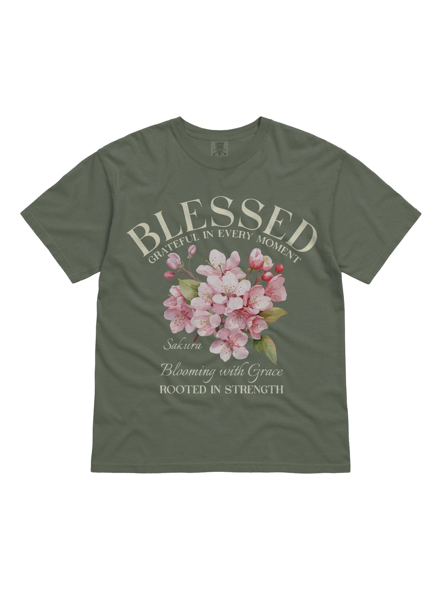 March Blessed Sakura Flower Shirt – Blooming with Grace, Rooted in Strength Graphic Tee product image (4)