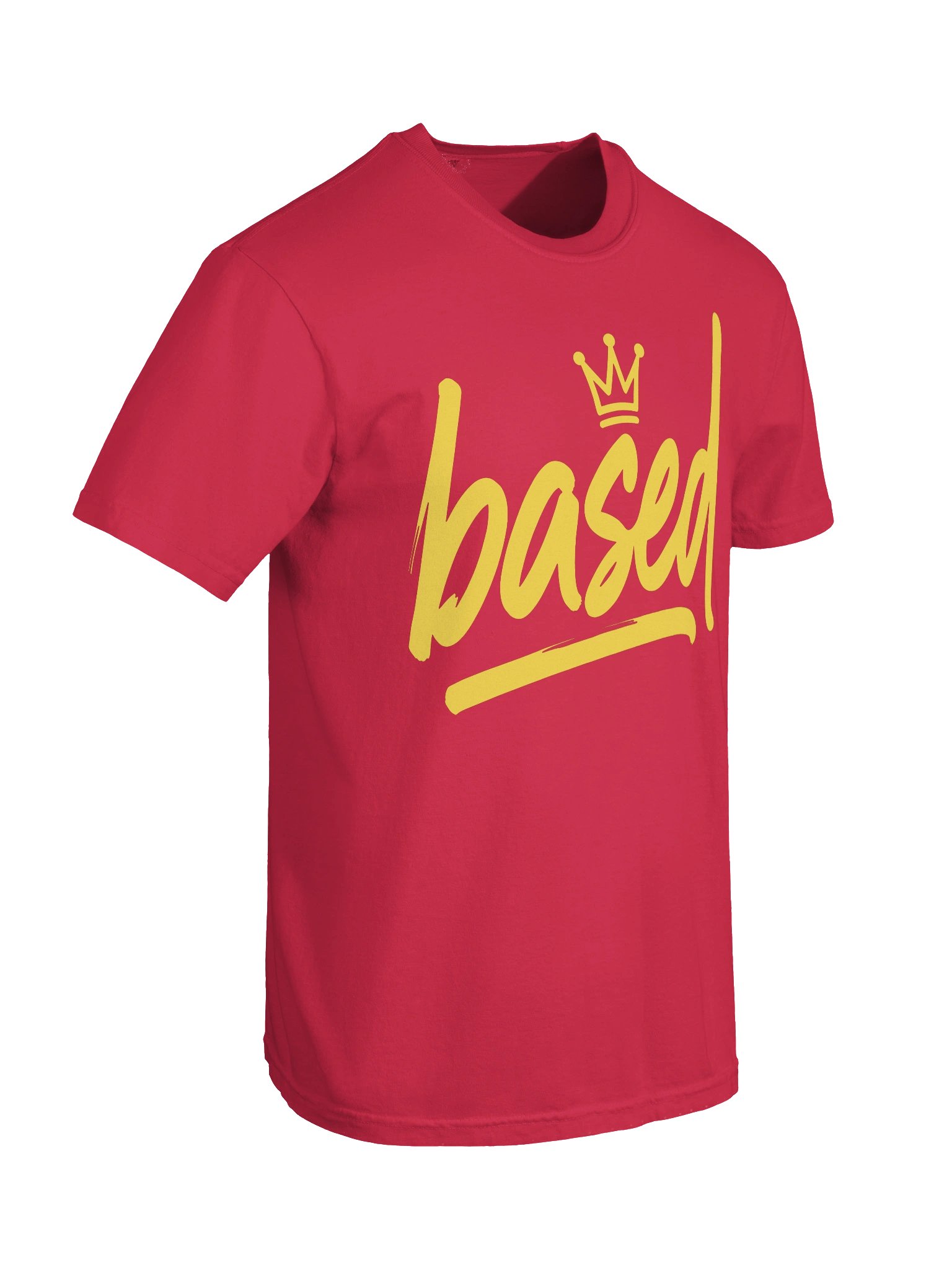Based! Yellow Crown Script Tee product image (6)