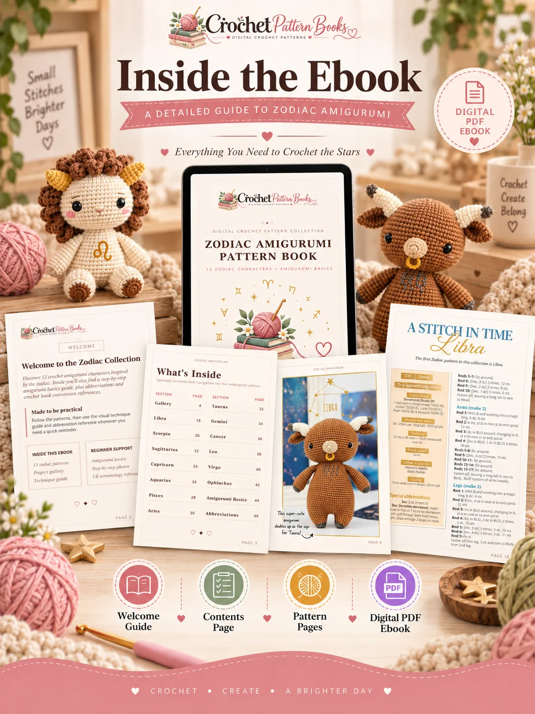 Zodiac Amigurumi Crochet Patterns 13 Zodiac Character Patterns with Beginner Guide PDF Ebook product image (3)
