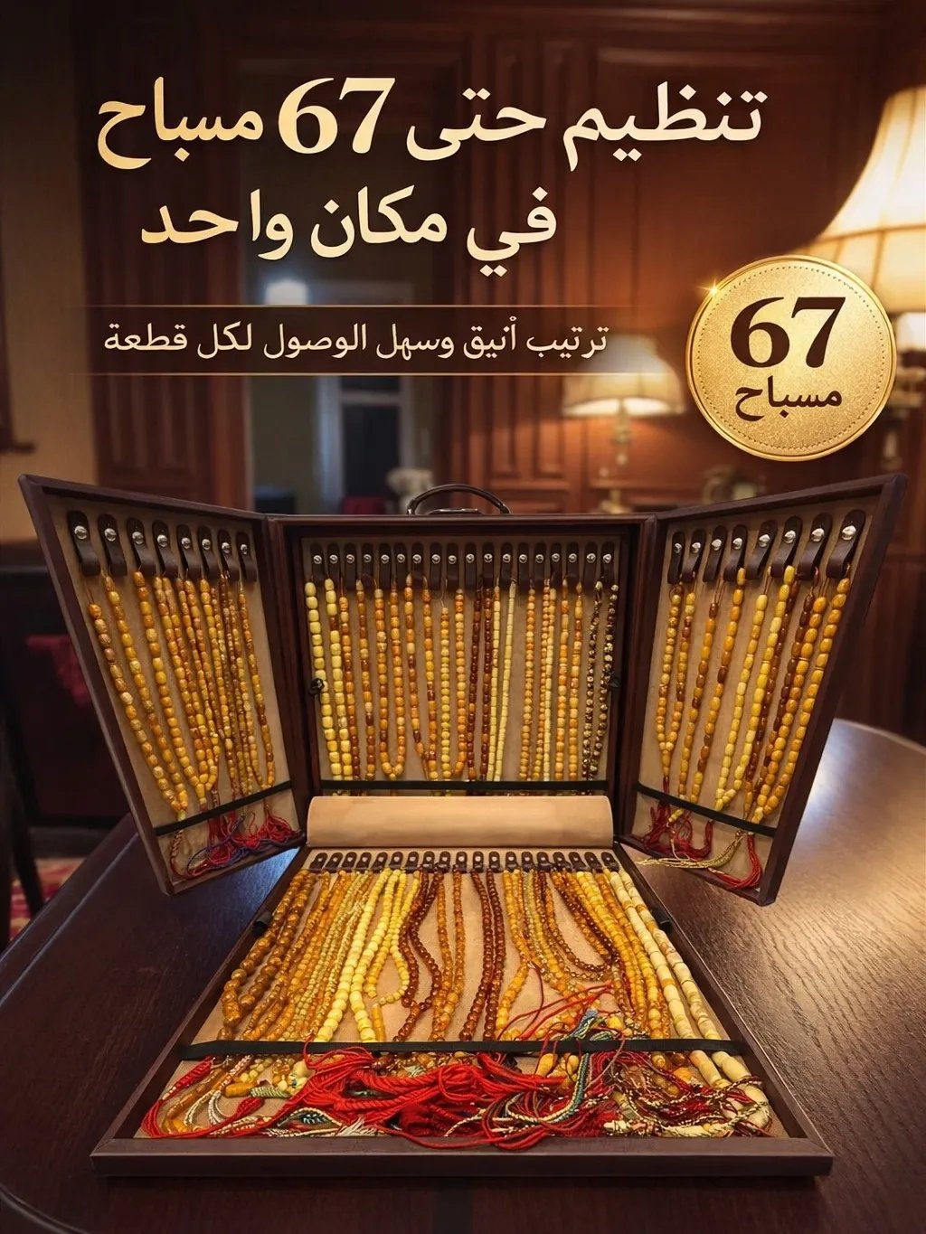 حقيبة تخزين المسابيح الفاخرة – تنظيم وعرض حتى 67 مسباح product image (1)