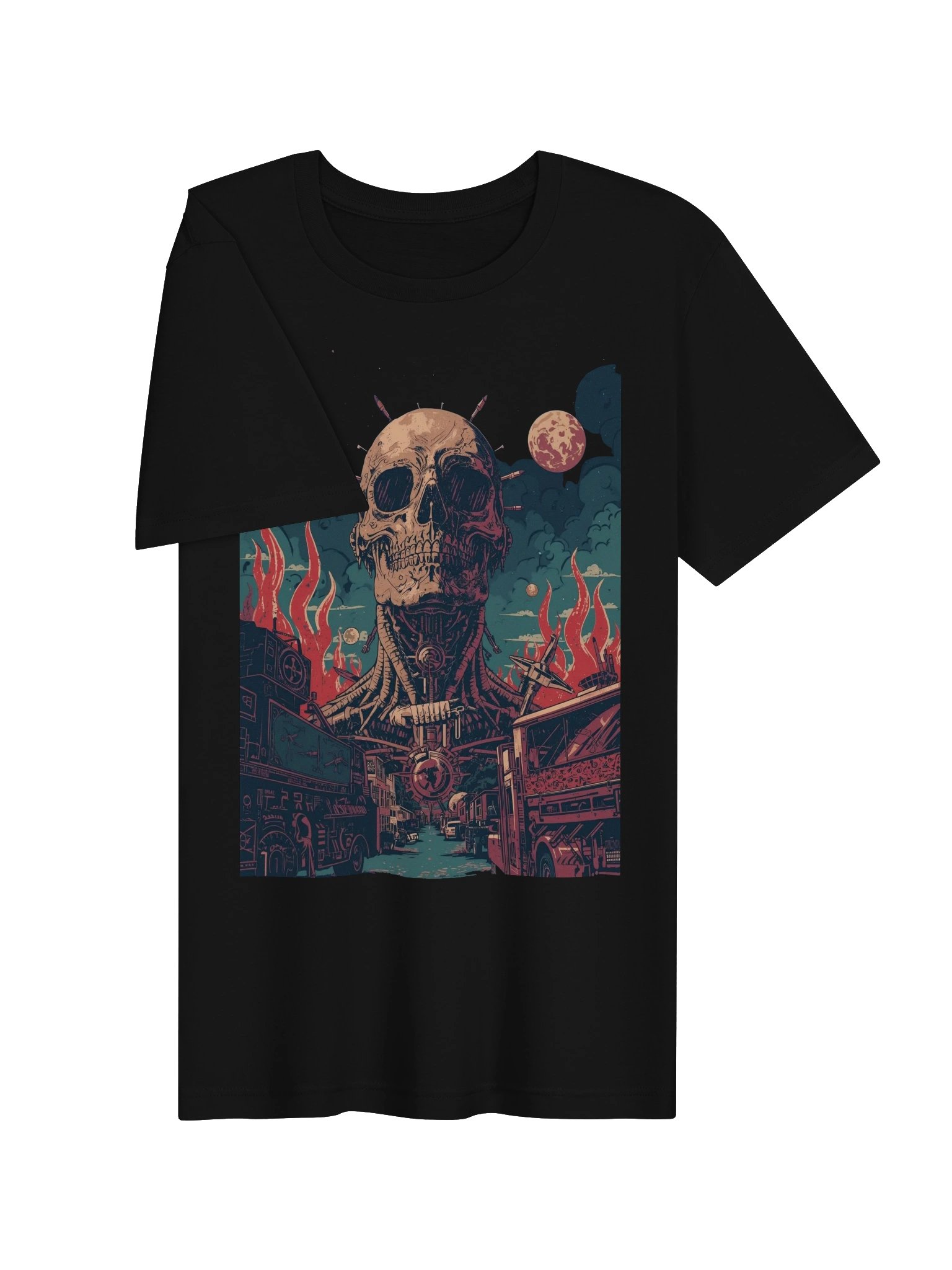 Retro Sci-Fi Skull City Lightweight T-Shirt product image (6)
