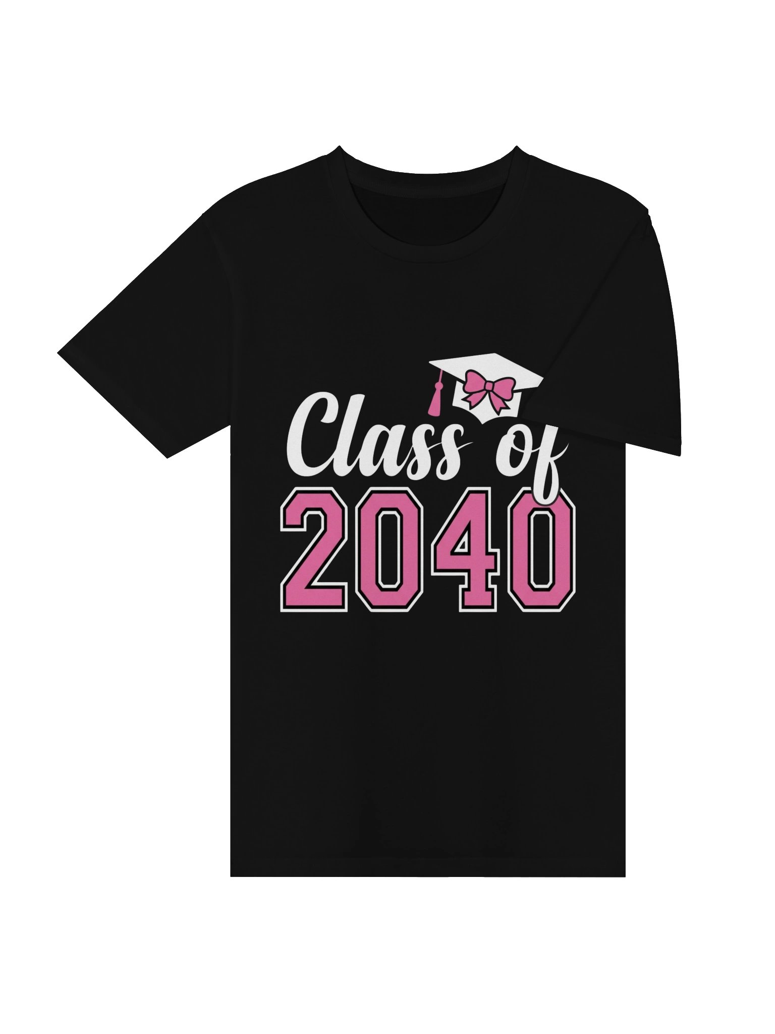 Class of 2040 Grow with Me 2040 Graduation Pink Bow Girls T-Shirt product image (22)