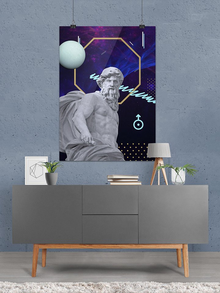 Synthwave Gods and Planets: Uranus (lat. Caelus) [synthwave/vaporwave/retrowave/cyberpunk] — aesthetic poster, retrowave poster, neon poster product image (2)