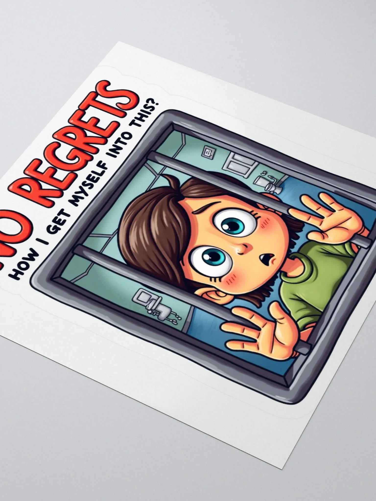 No Regrets Prison Bars Sticker product image (8)