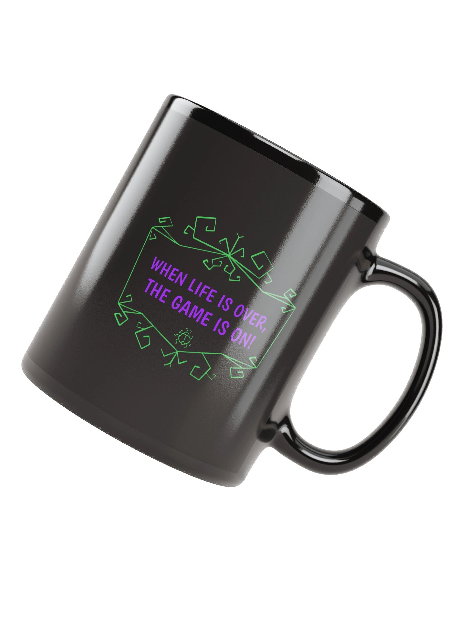 [UM Designs] When Life Is Over, The Game Is On - Black Ceramic Mug product image (8)