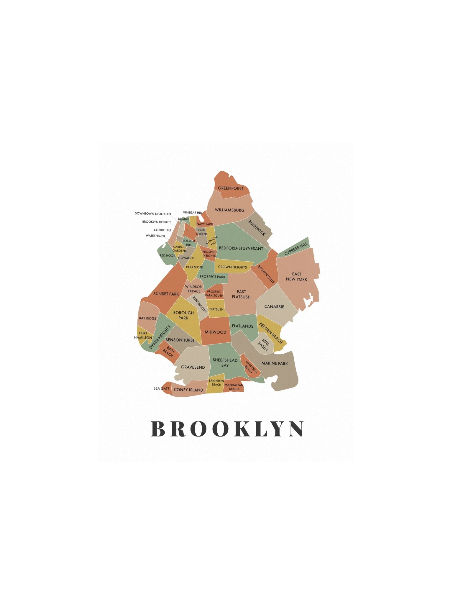 Brooklyn Neighborhood Map (Earth) [all] product image (1)