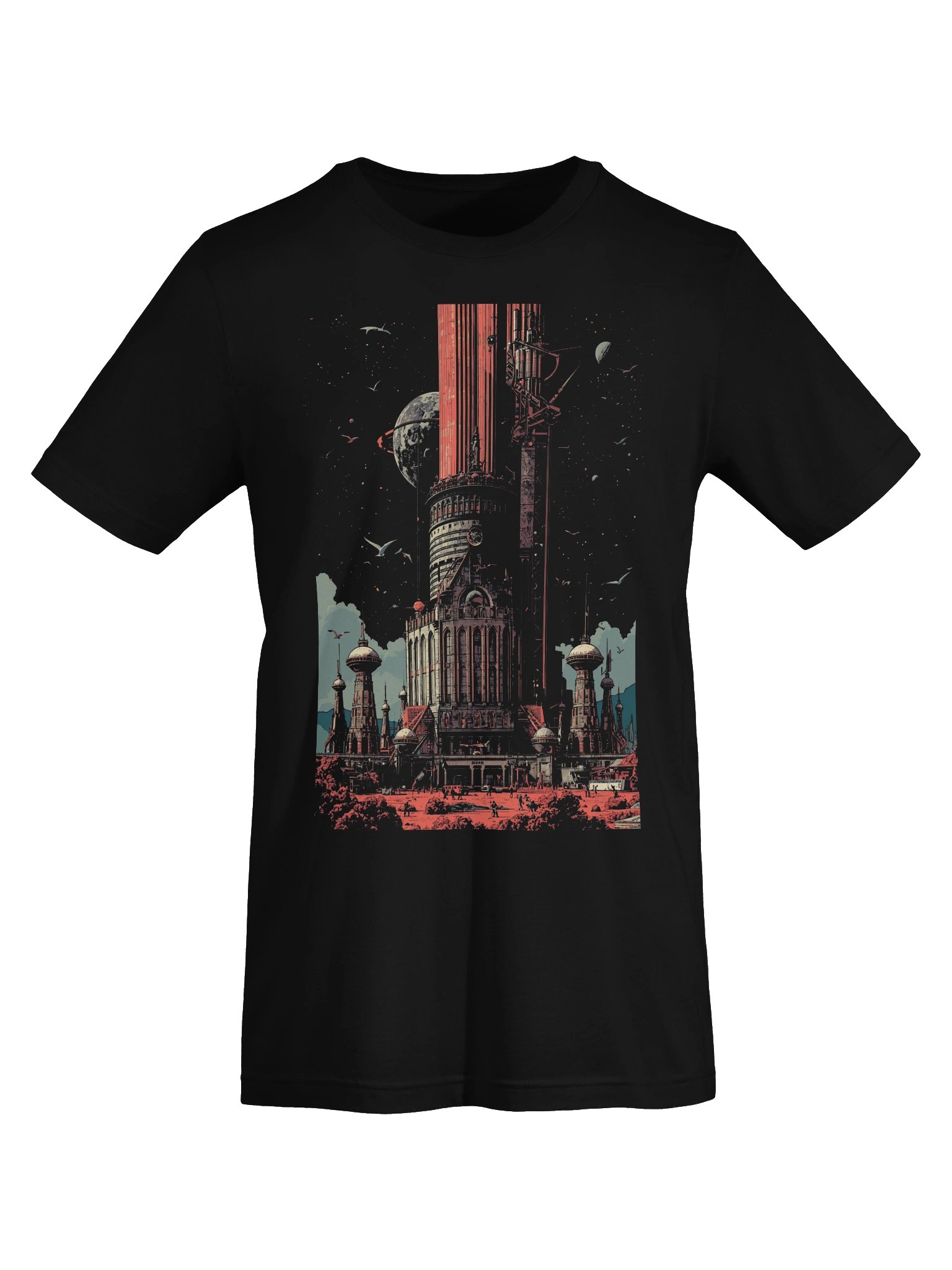 Retro Sci-Fi Tower Spaceport Lightweight T-Shirt product image (4)
