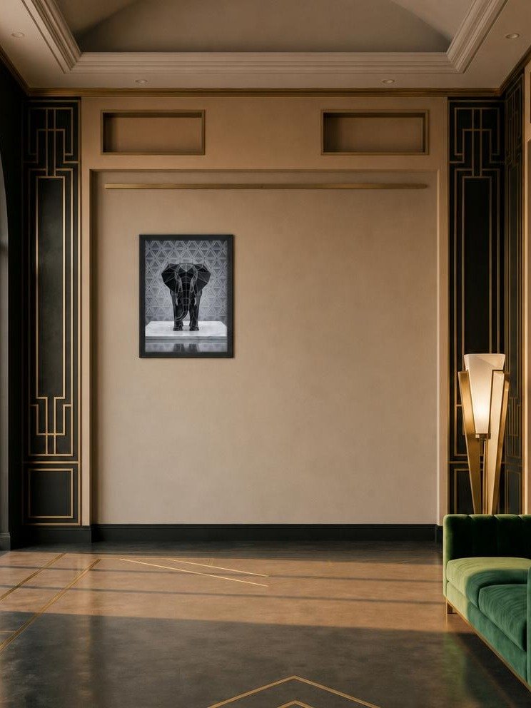 Geometric Elephant Framed Poster - Neo-Deco Luxury Wall Art product image (26)