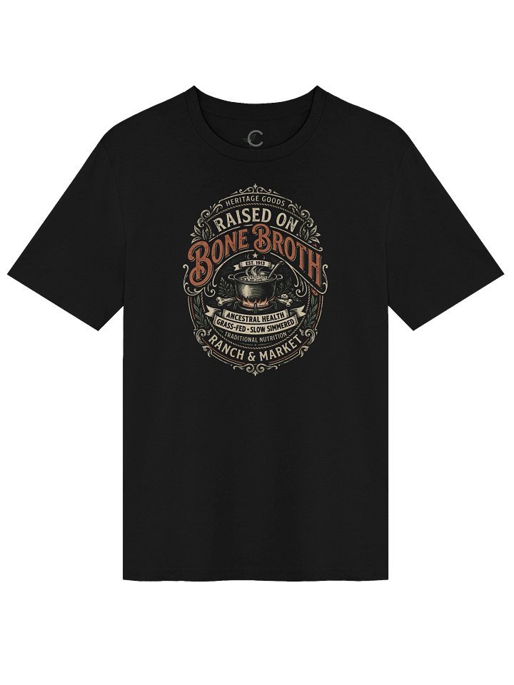 Heritage Goods: "Raised On Bone Broth" Organic T-Shirt product image (2)