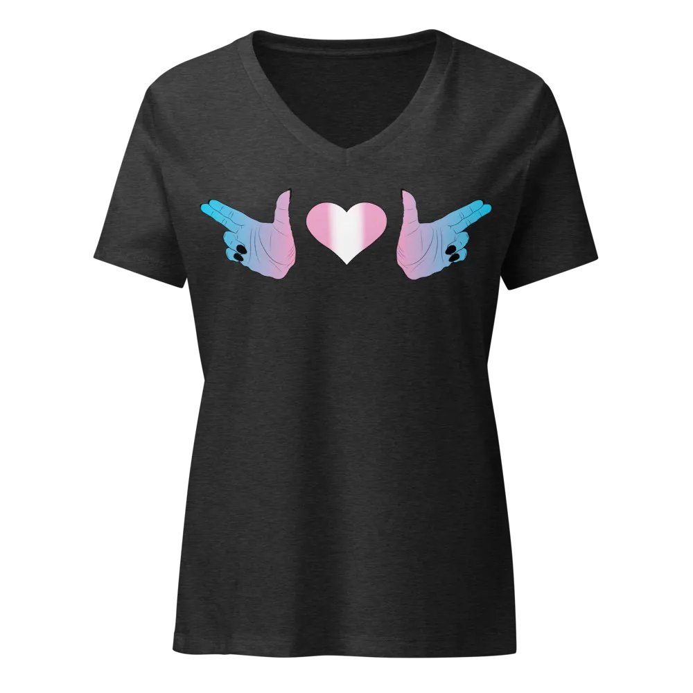 Finger Guns (trans flag) V Neck product image (3)