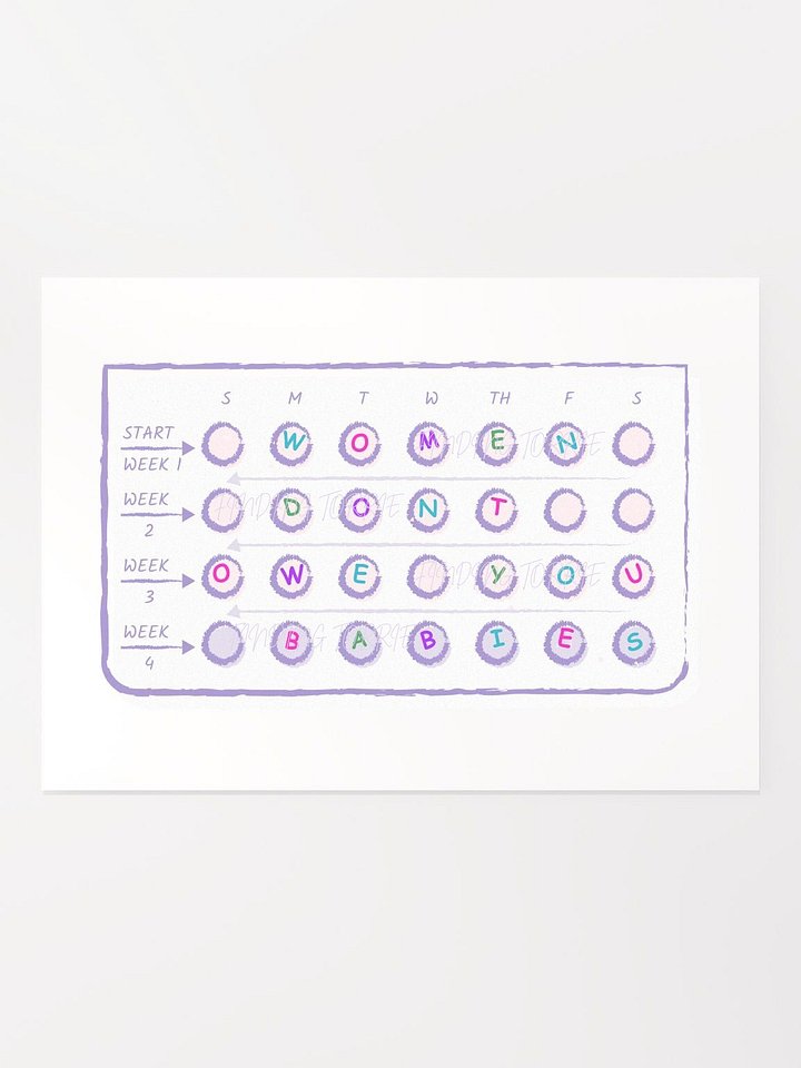 5x7 WOMEN DONT OWE YOU BABIES print product image (1)
