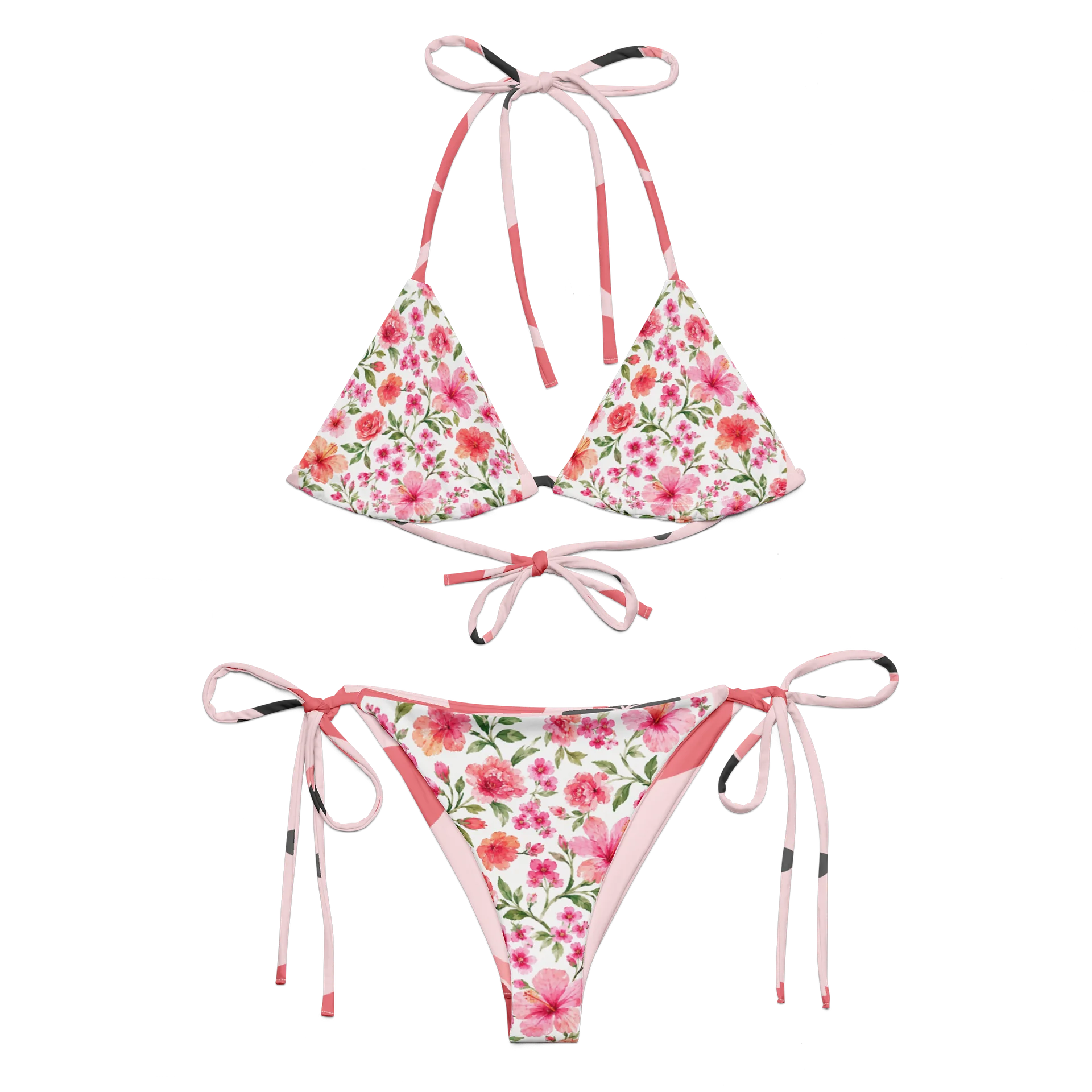 Outer Banks Sarah Cameron Pink Floral String Bikini Set product image (2)