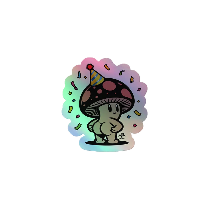 Birthday Mushbutt Kiss-Cut Holographic Stickers product image (1)