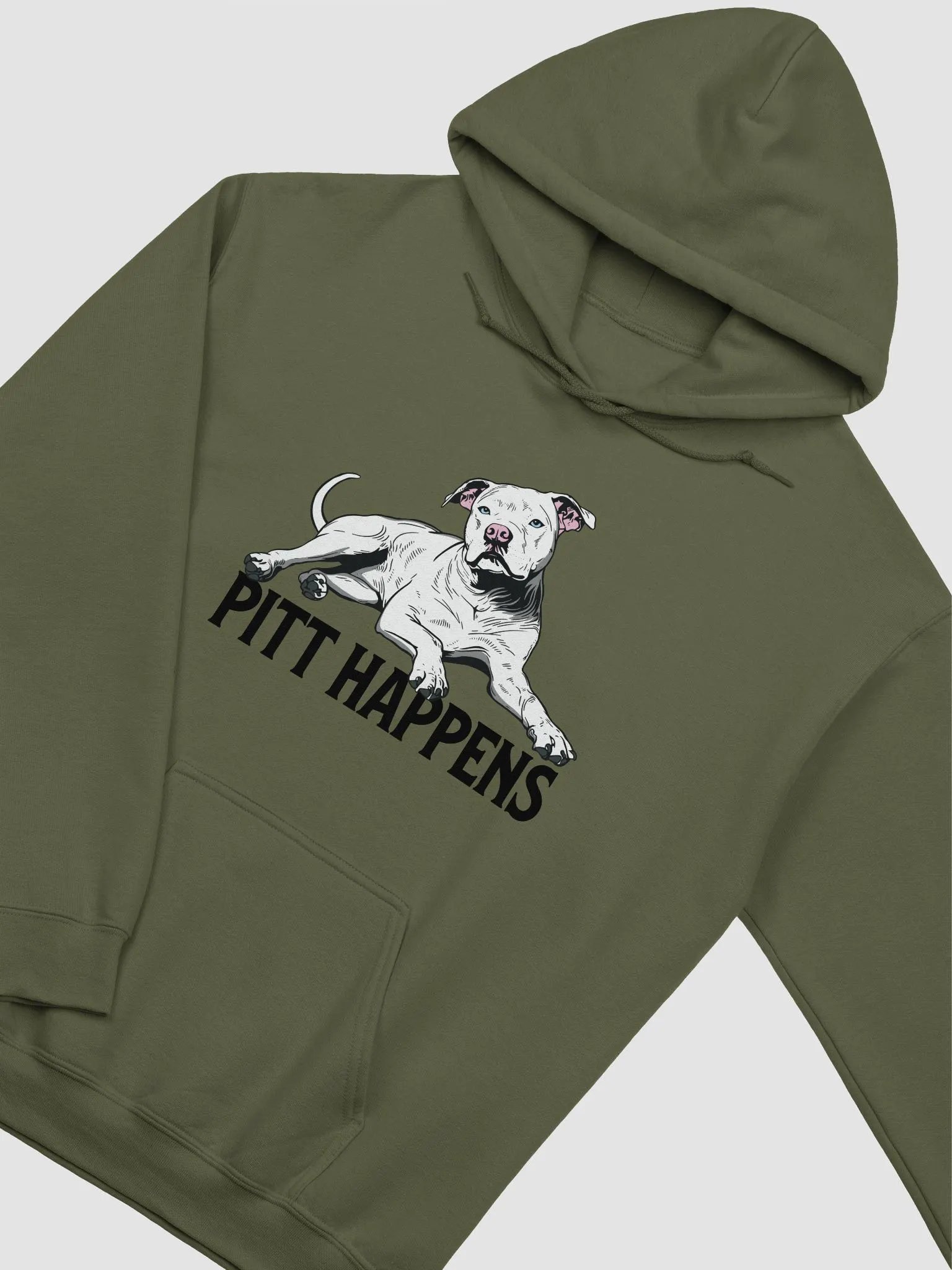 Pitt Happens Hooded Sweatshirt of a Pitbull Terrier(White) | Funny Hoodie for Pittie and Staffy Paw-rents product image (5)