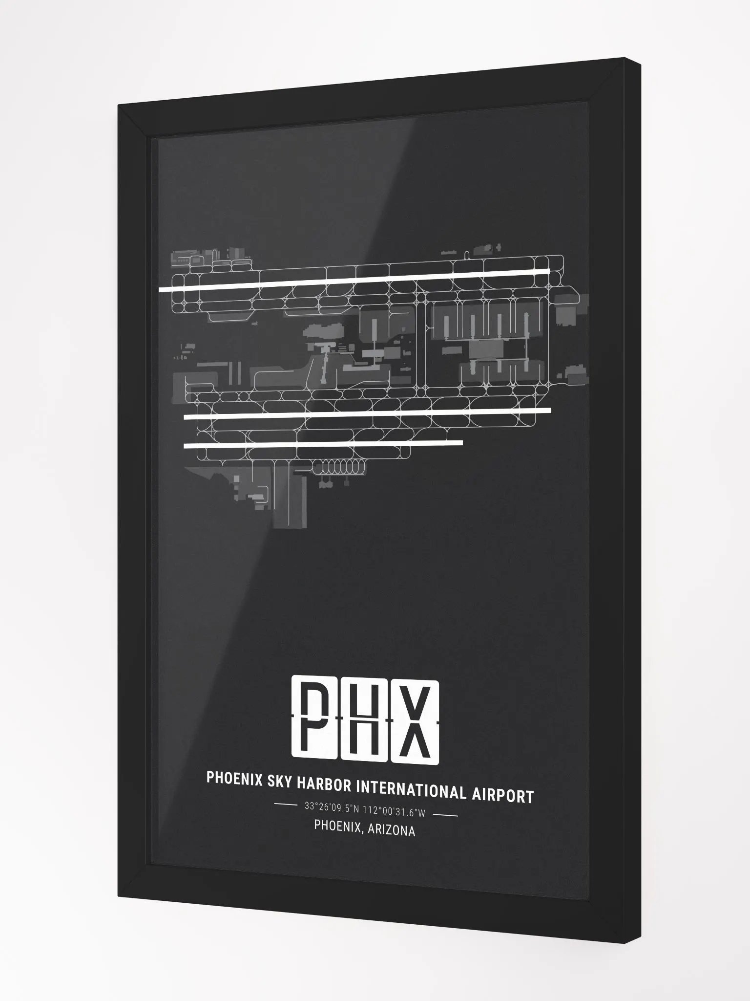 Framed Airport PHX Premium Map On Matt Paper product image (2)