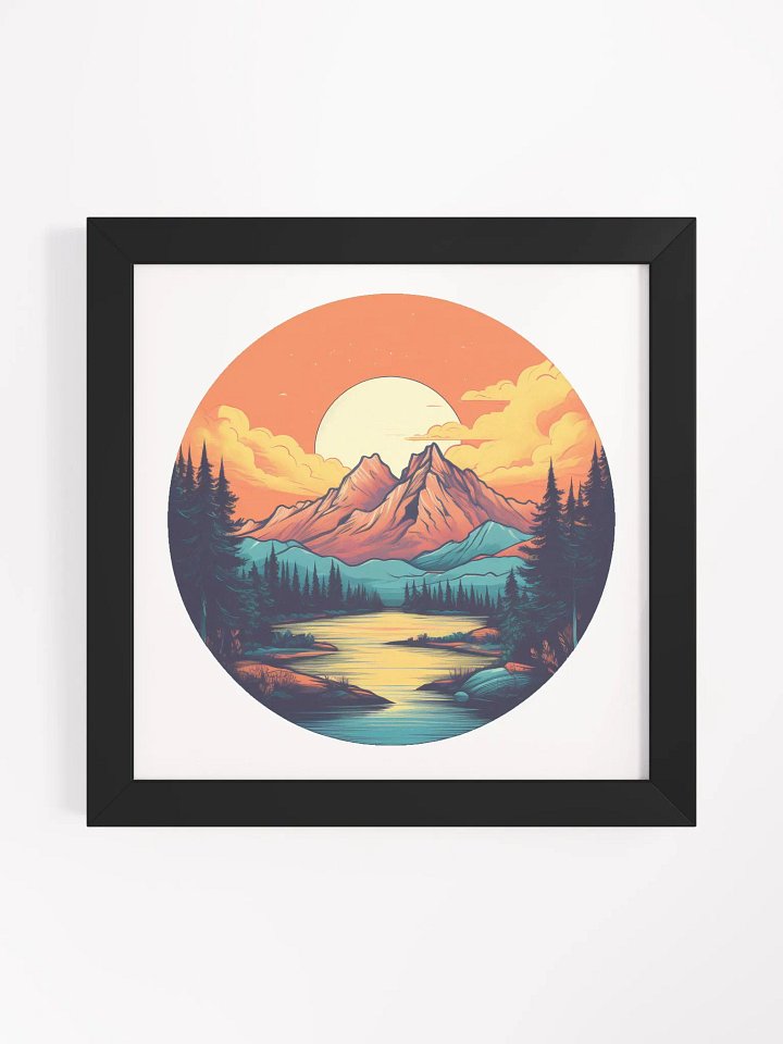 sunset mountains framed print product image (1)