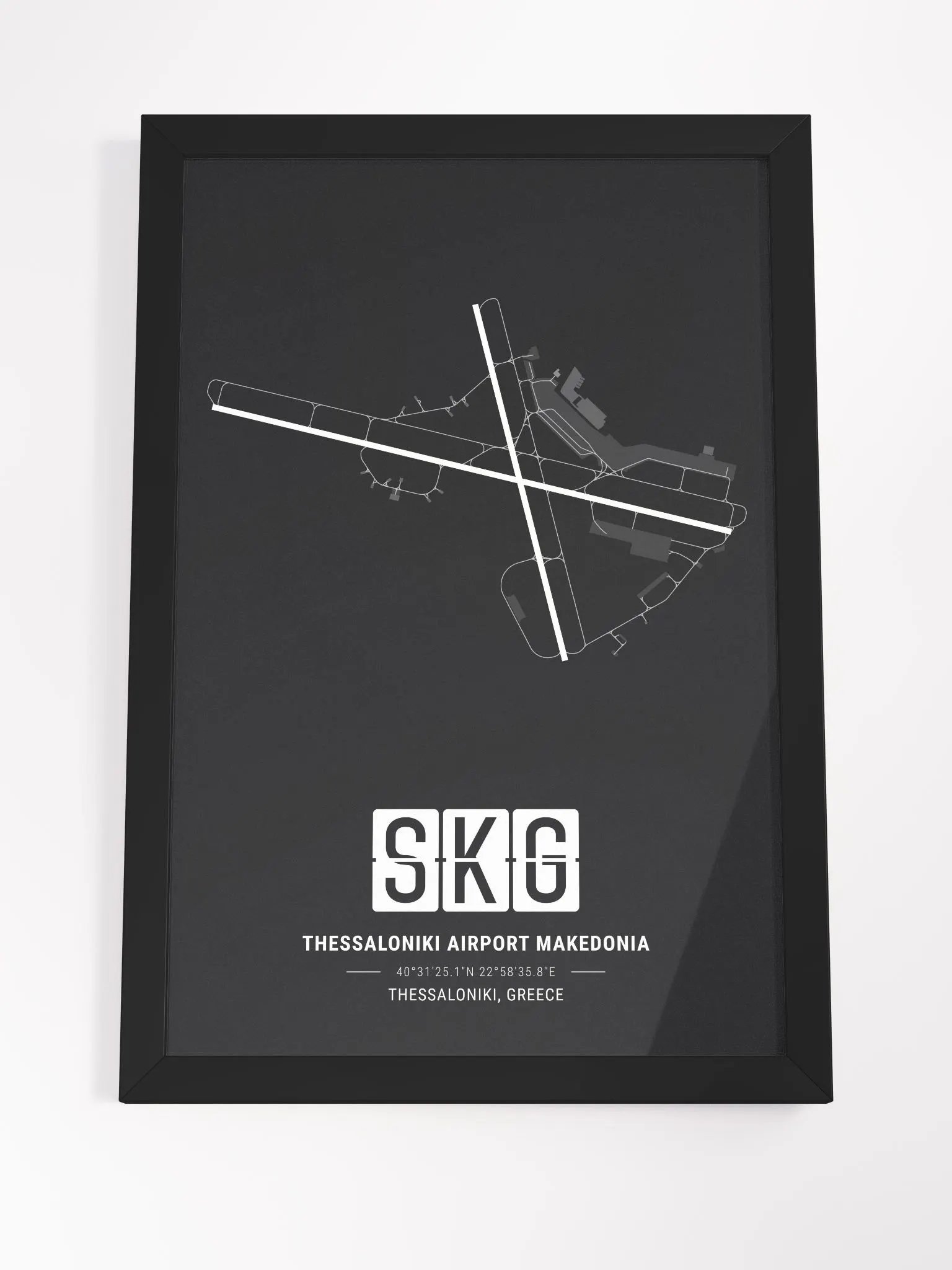 Framed Airport SKG Premium Map On Matt Paper product image (4)