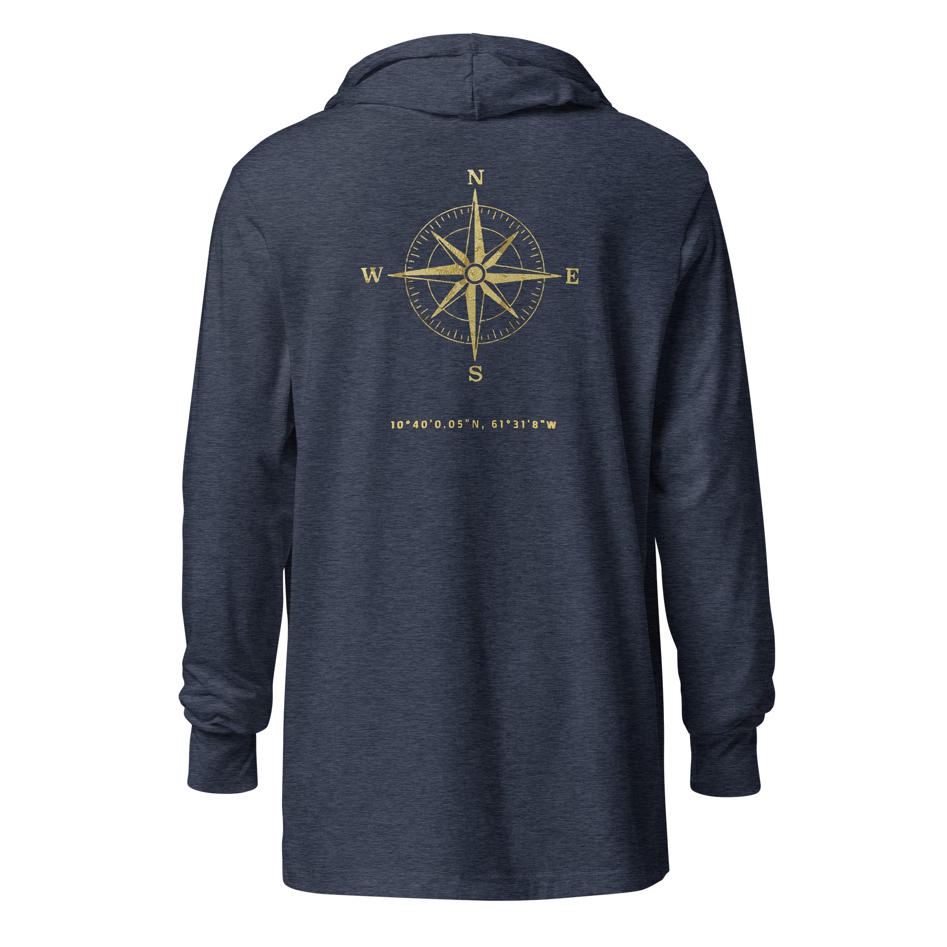Compass - Trinidad and Tobago - Vintage Gold | Unisex Hooded Long Sleeve Tee product image (14)