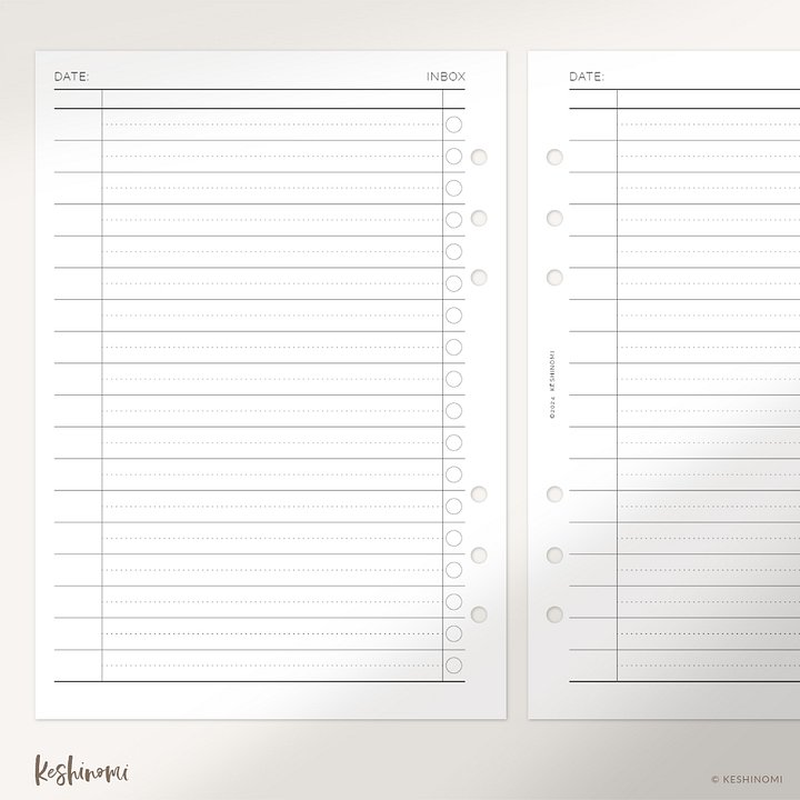 Basic Inbox Style 02 - A5 Printable Planner Insert product image (2)