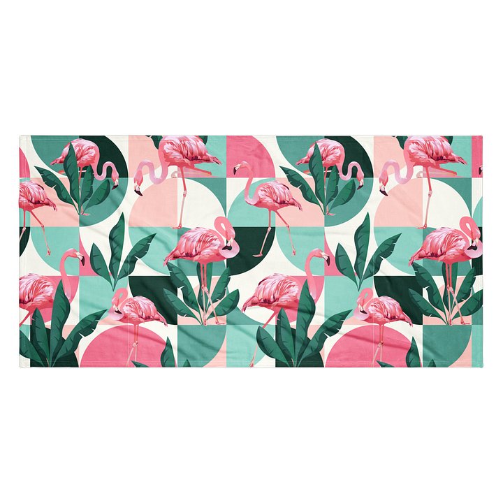 Exotic Flamingo Trendy Pattern Beach Towel for Summer Fun product image (2)