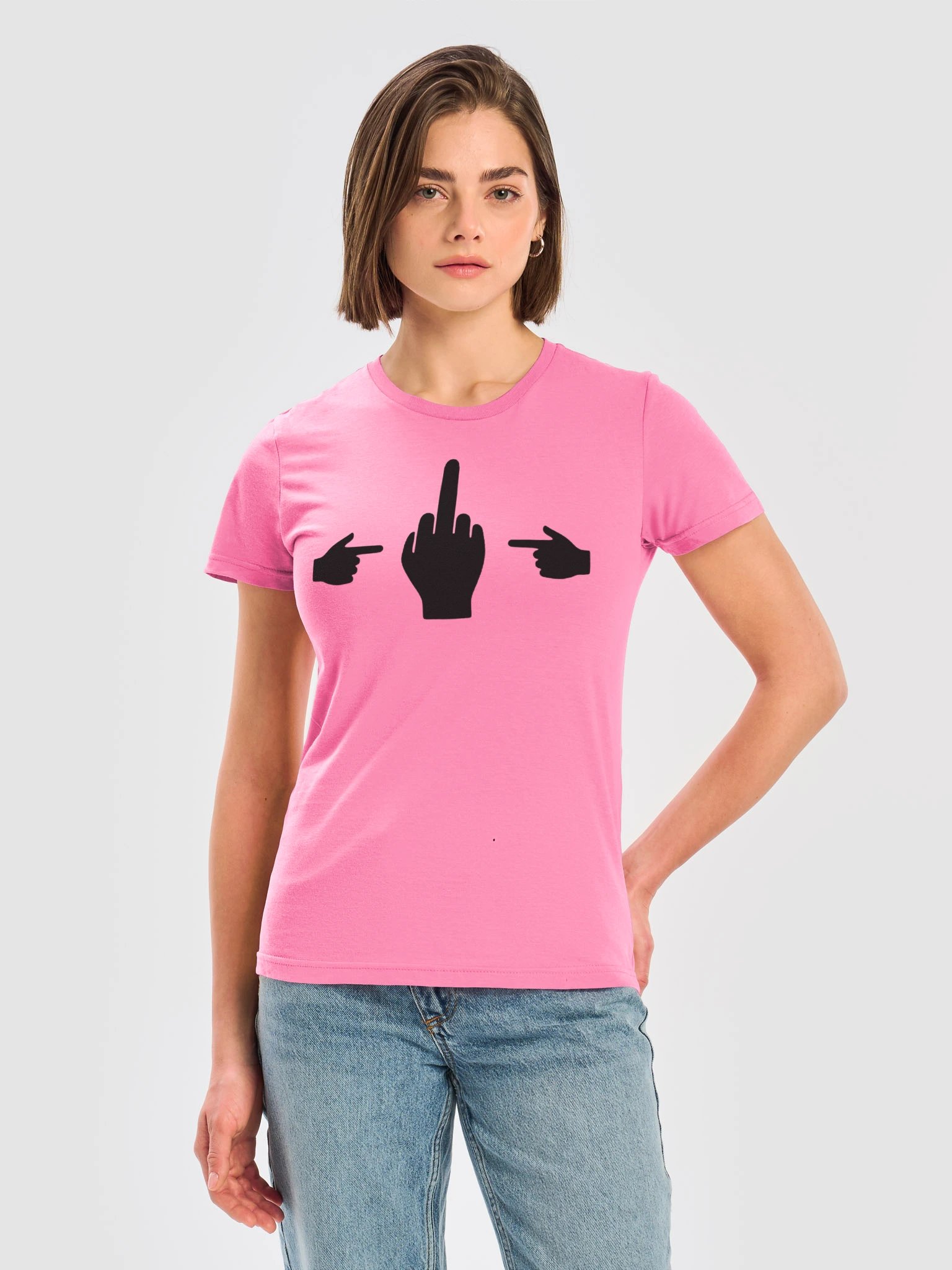 No Middle Finger Point ShopCo Black Gildan Women’s Tee product image (5)