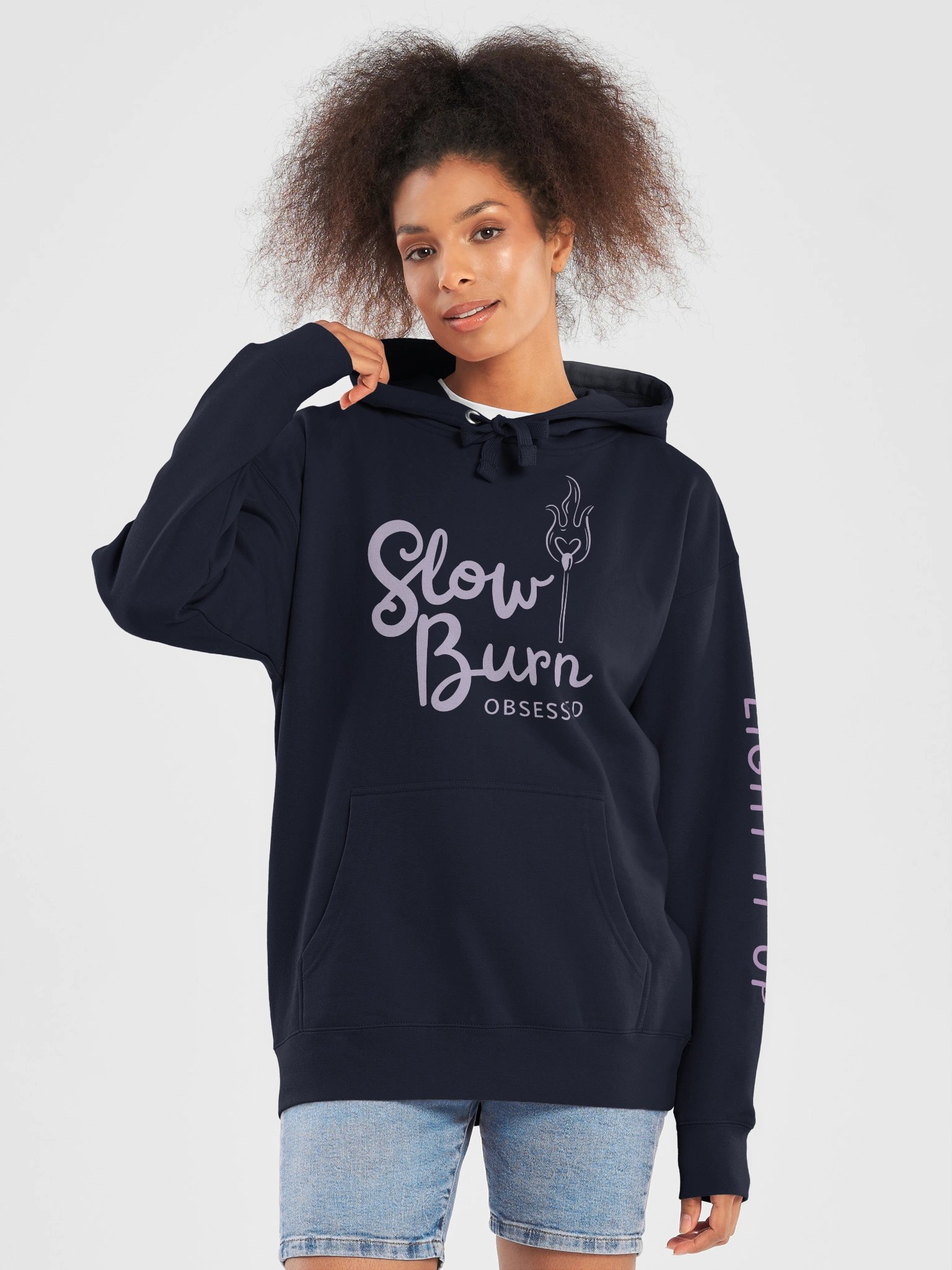 Slow Burn Obsessed | Light It Up | Light Purple Logo Hoodie product image (5)