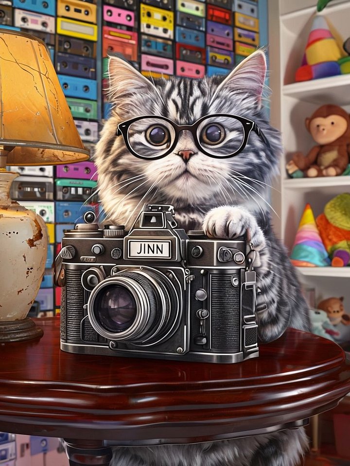 Whiskered Photographer Framed Poster product image (1)