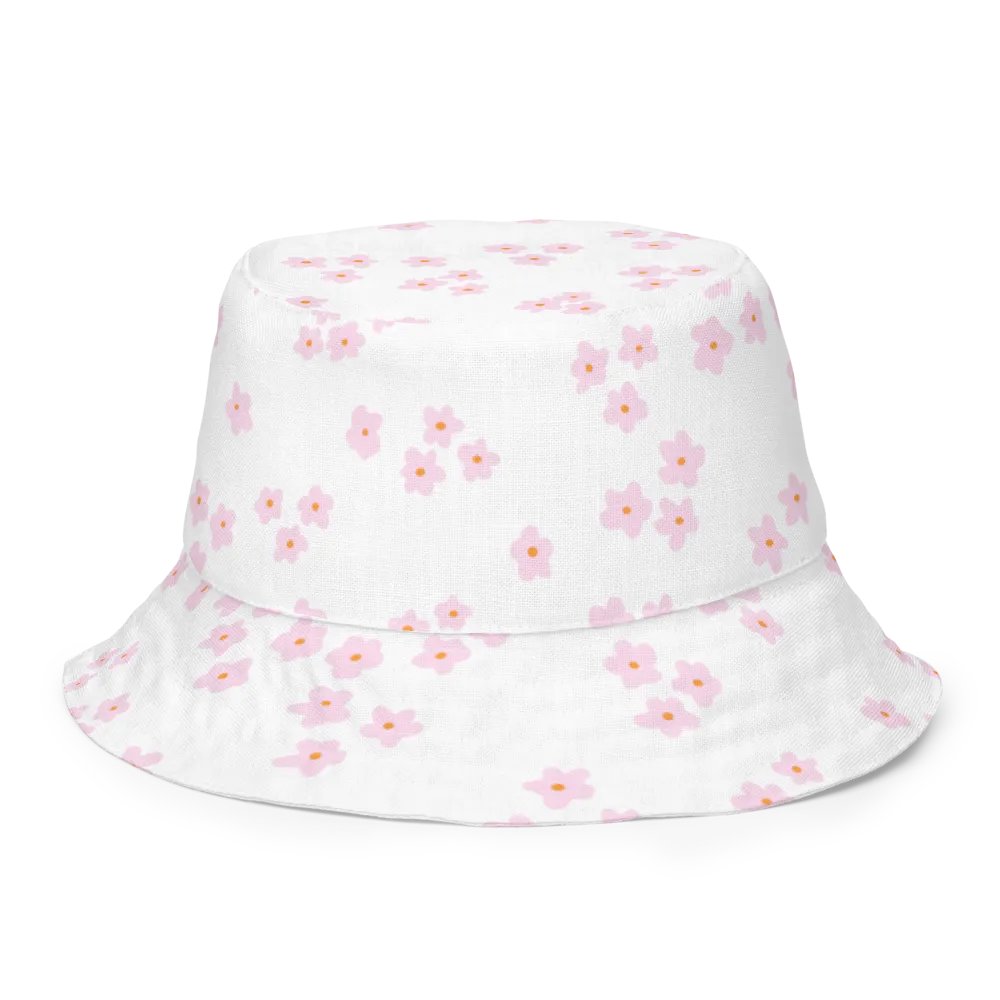 PINK DAISY COTTAGE PATTERN BUCKET HAT REVERSIBLE - Diesen Hut hat niemand ausser Dir ! product image (1)