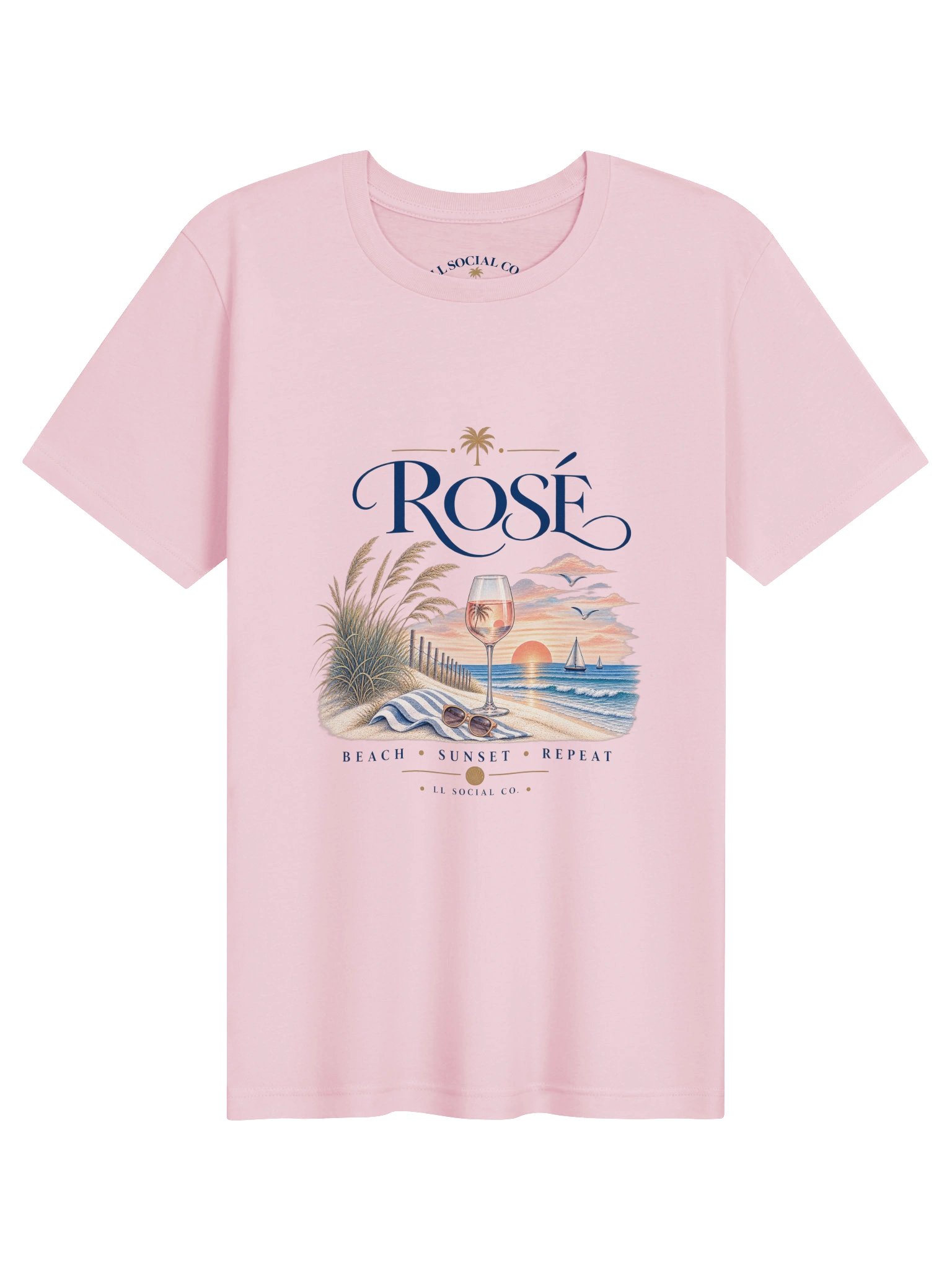 Rosé Beach Sunset Repeat - Unisex Resort Tee product image (31)