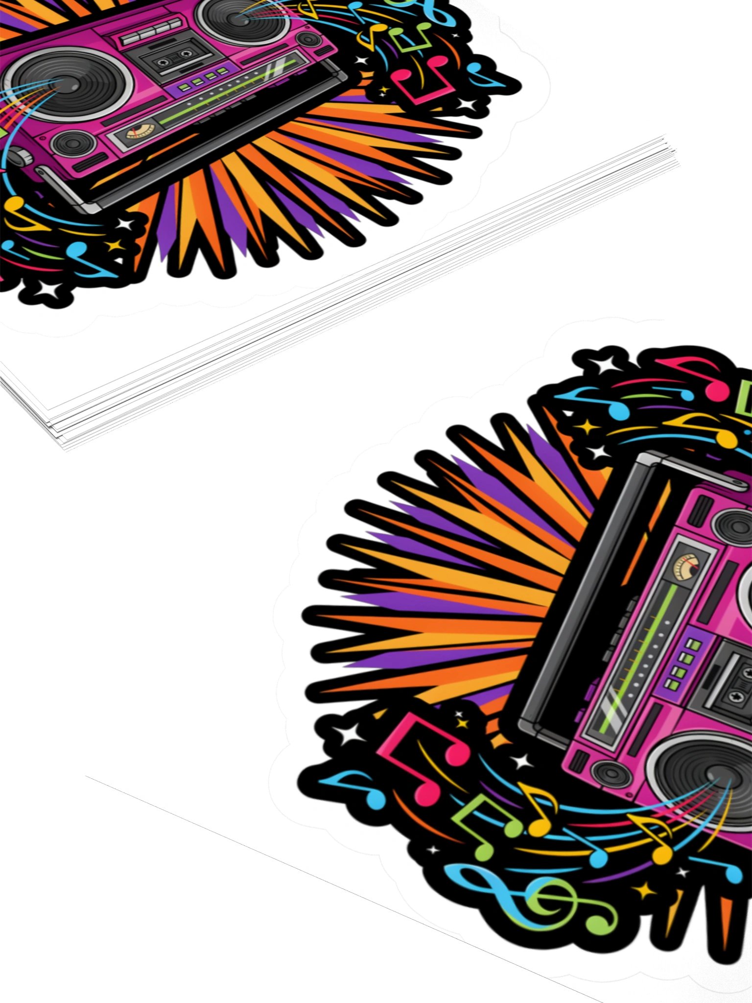 Retro Boombox Kiss Cut Sticker product image (11)