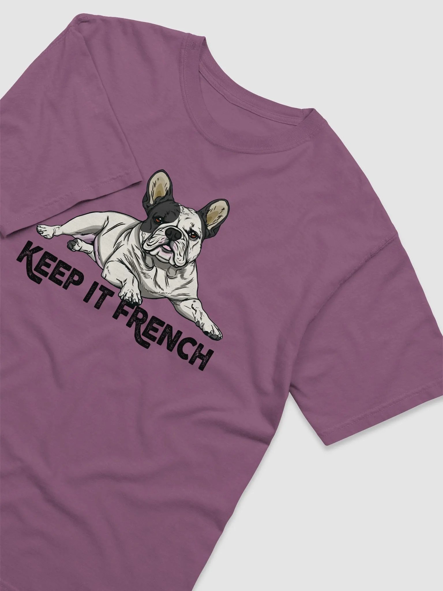 Keep It French T-Shirt of a French Bulldog (Pied) | Funny T-Shirt for Frenchie Paw-rents product image (6)