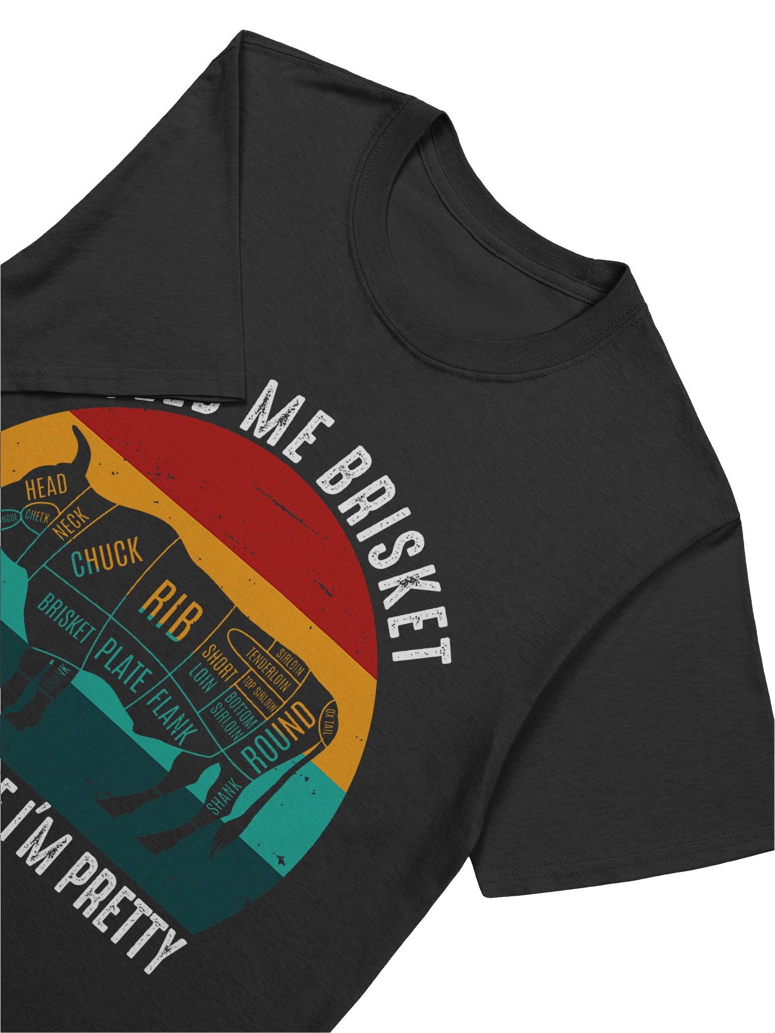 Feed Me Brisket and Tell Me I’m Pretty (Retro Sunset) – Gildan Softstyle Unisex T-Shirt product image (5)