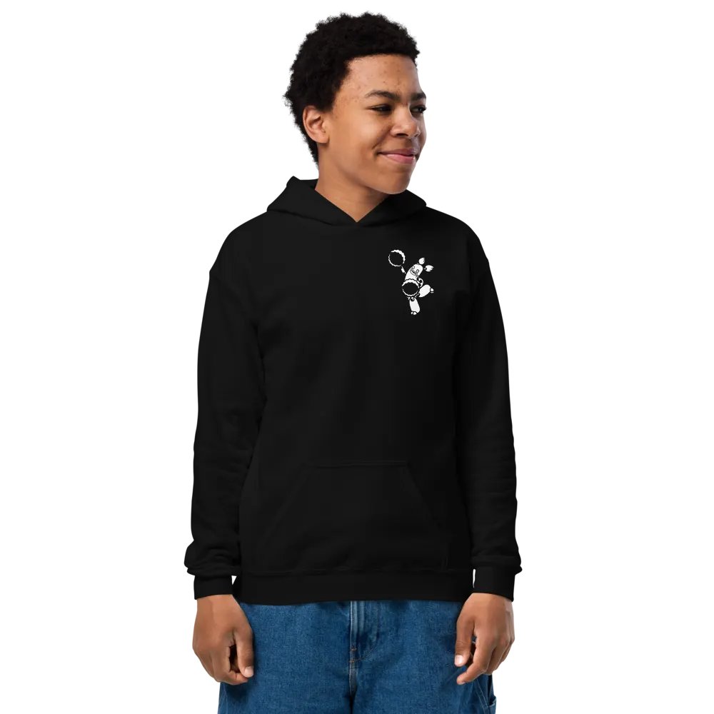 Youth PomPom Character (White on Dark) Hoodie product image (2)