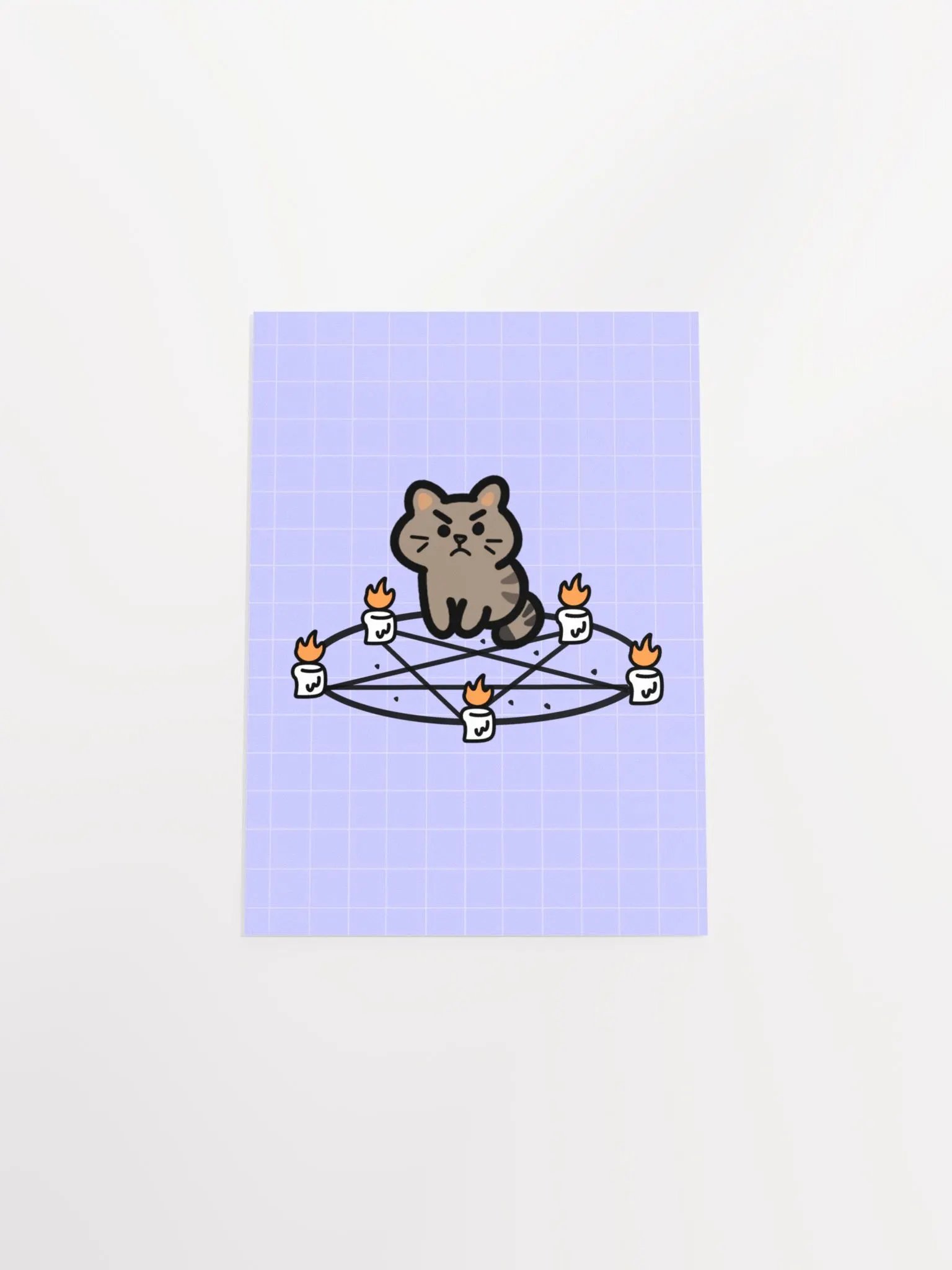 Cranky Brown Cat Purple Print product image (6)