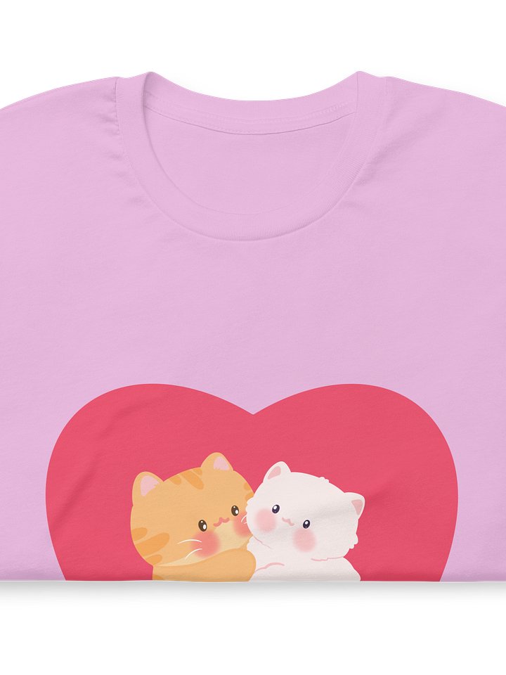 Heart Cats Duo Soft Cotton Unisex T-shirt product image (2)