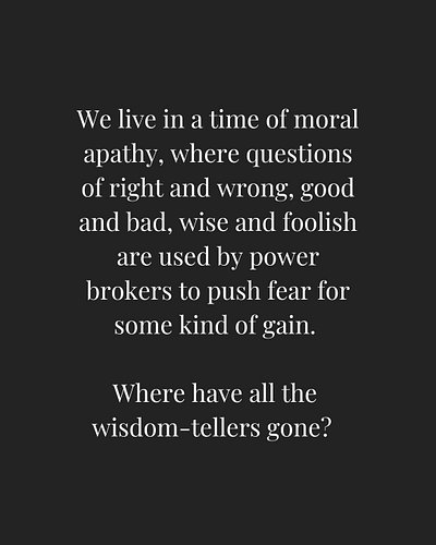 There was a time when character mattered, when integrity was a shared moral value.
I’m praying for the return of both. 

Swip...
