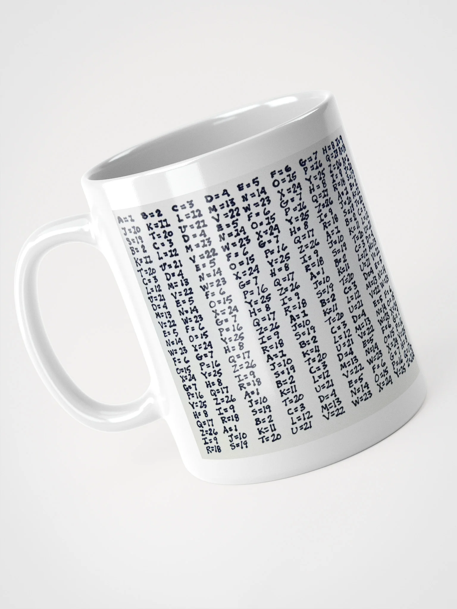 Cipher White Glossy Mug product image (3)