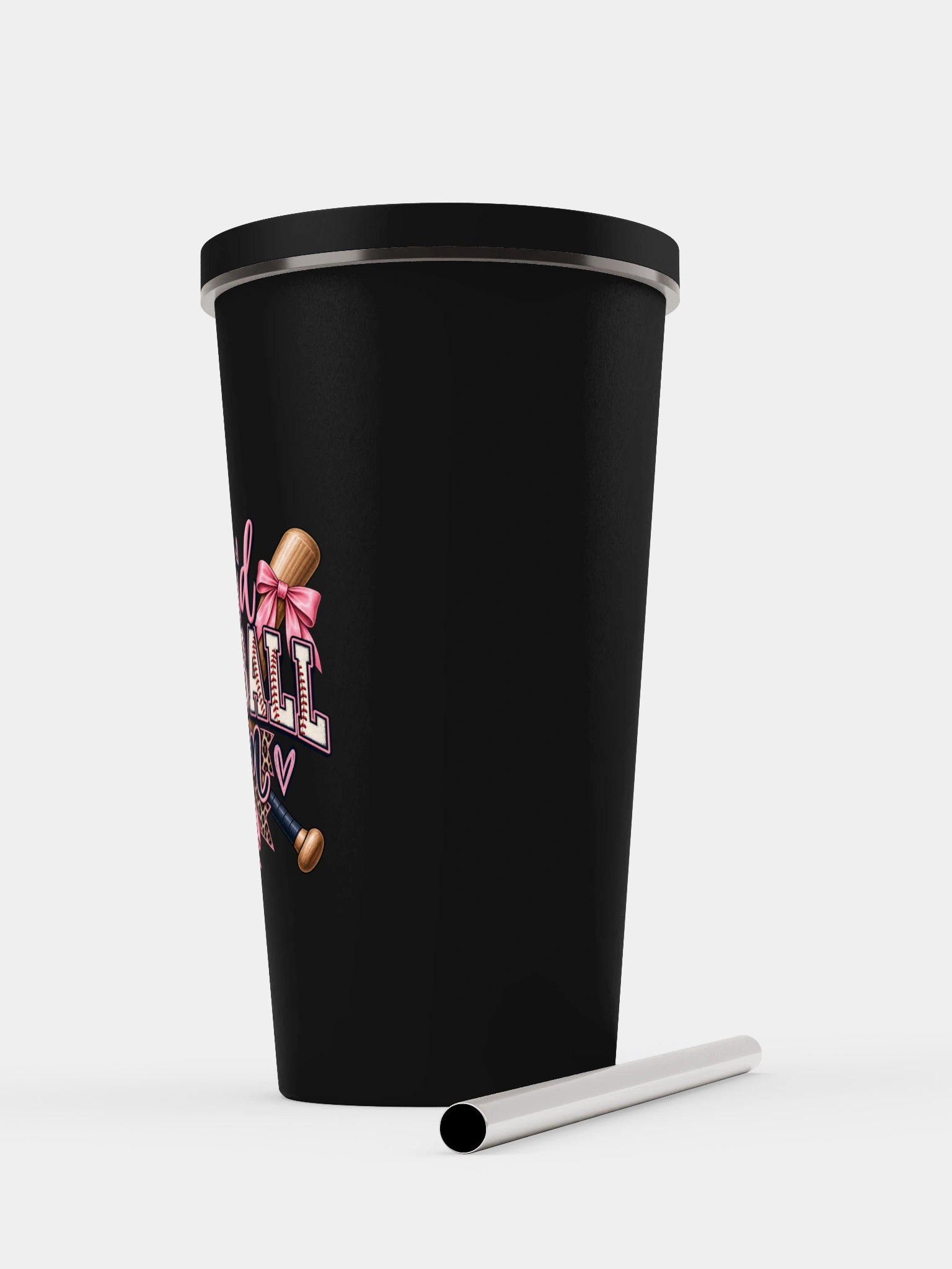 Proud Baseball Mom Tumbler | Pink Bow Baseball Cup product image (5)