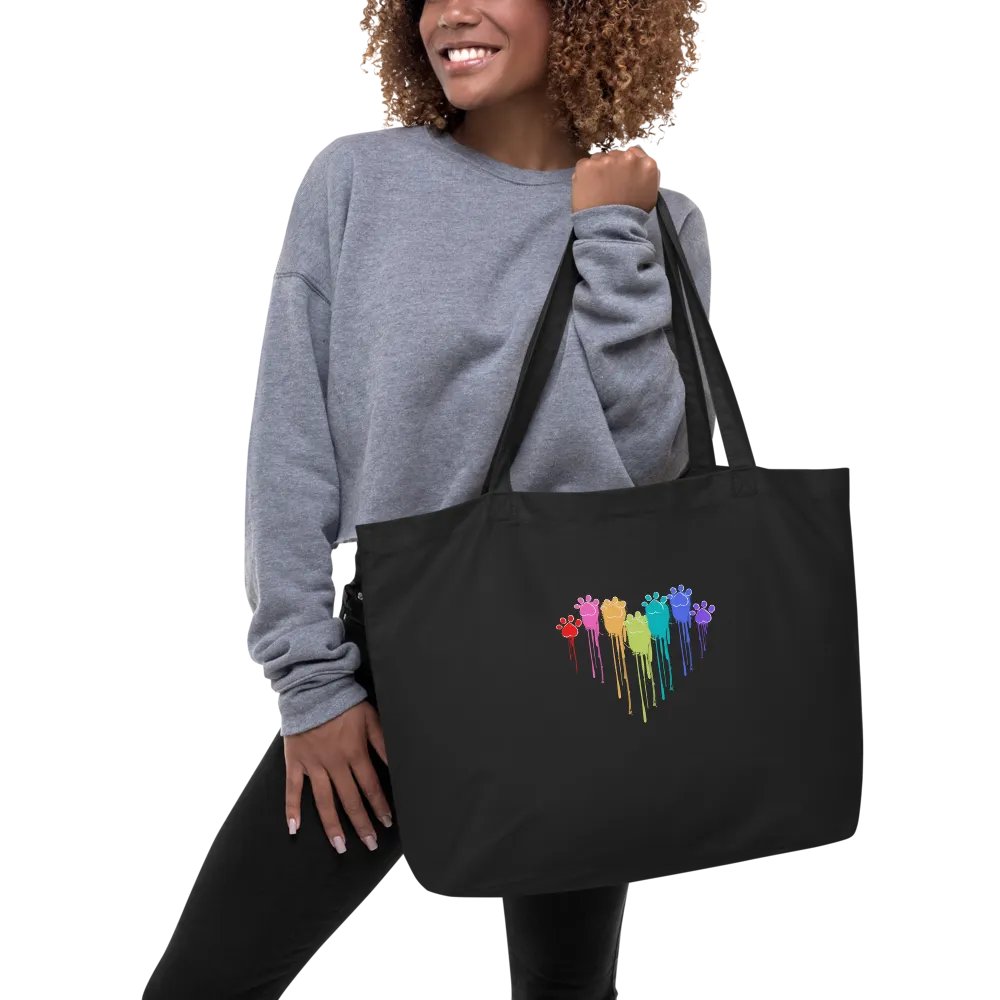 Rainbow Dog Paw Prints Eco Tote product image (5)