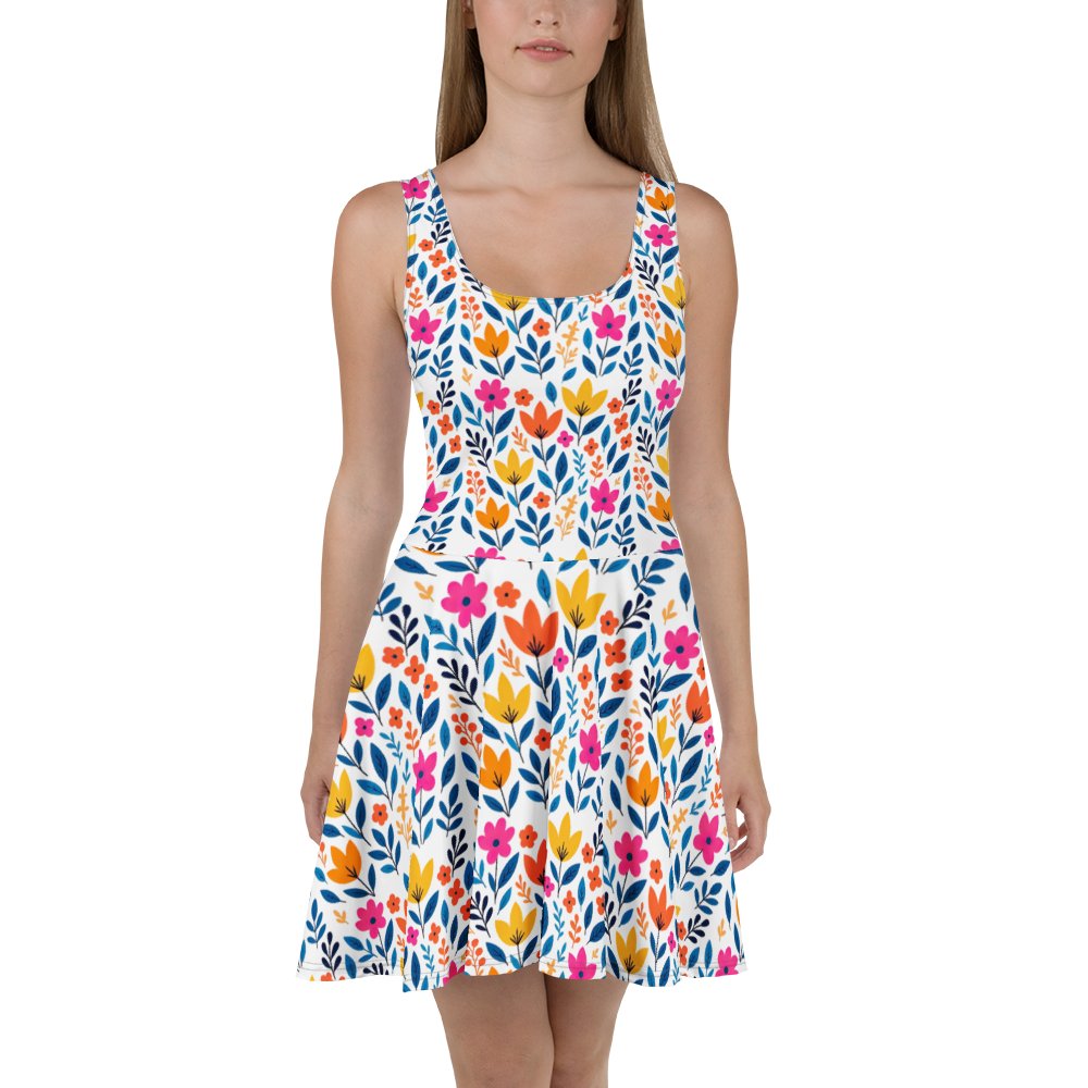 Summer Floral Dress | Orange Yellow & Fuchsia product image (1)