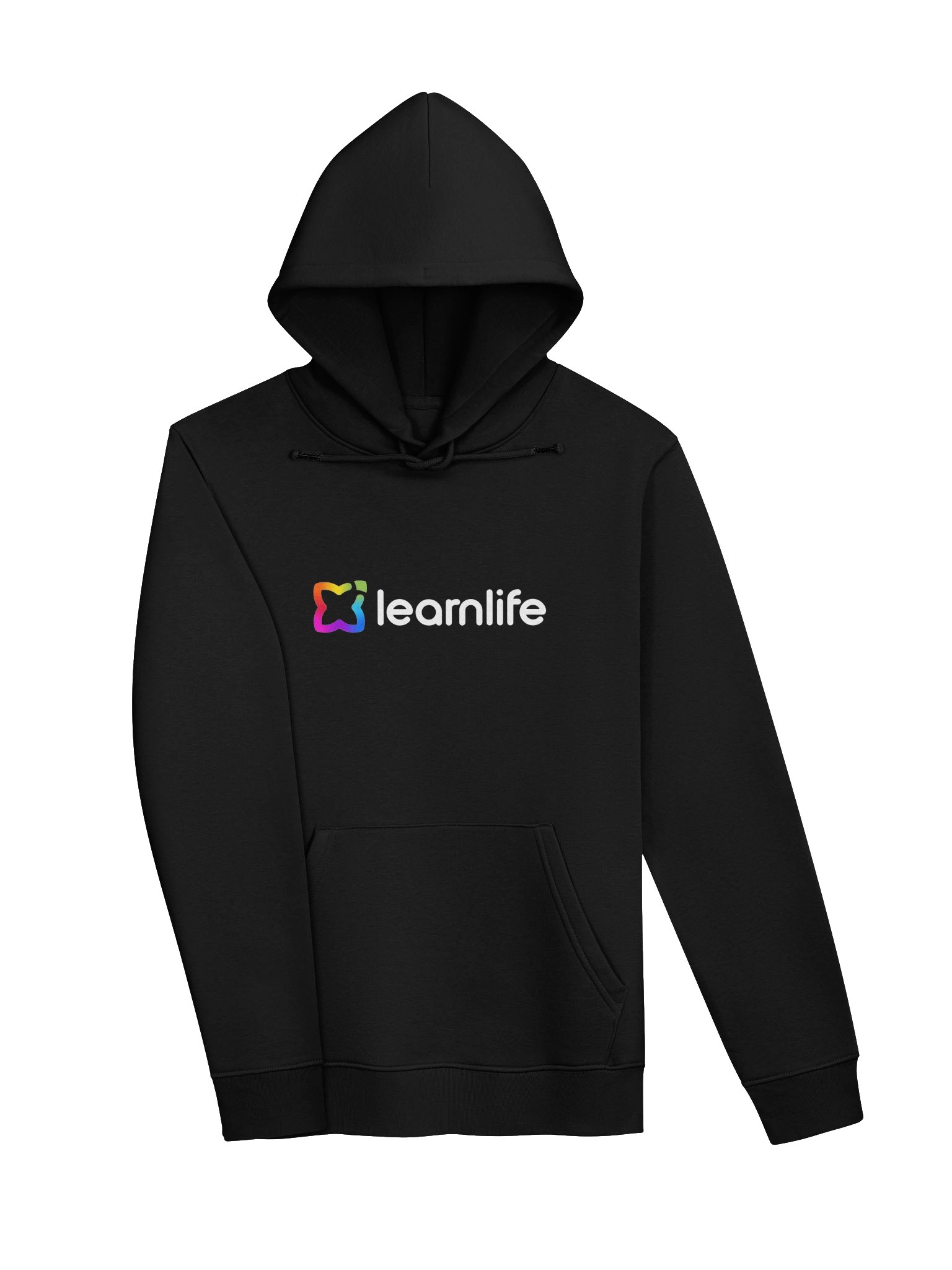 Adult/Teen Hoodie - Organic - Horizontal Logo - Rainbow & White product image (3)