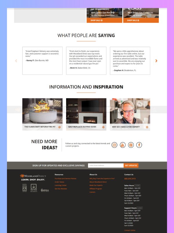 ECommerce Homepage – Outdoor Living & Fireplace Store Template product image (2)