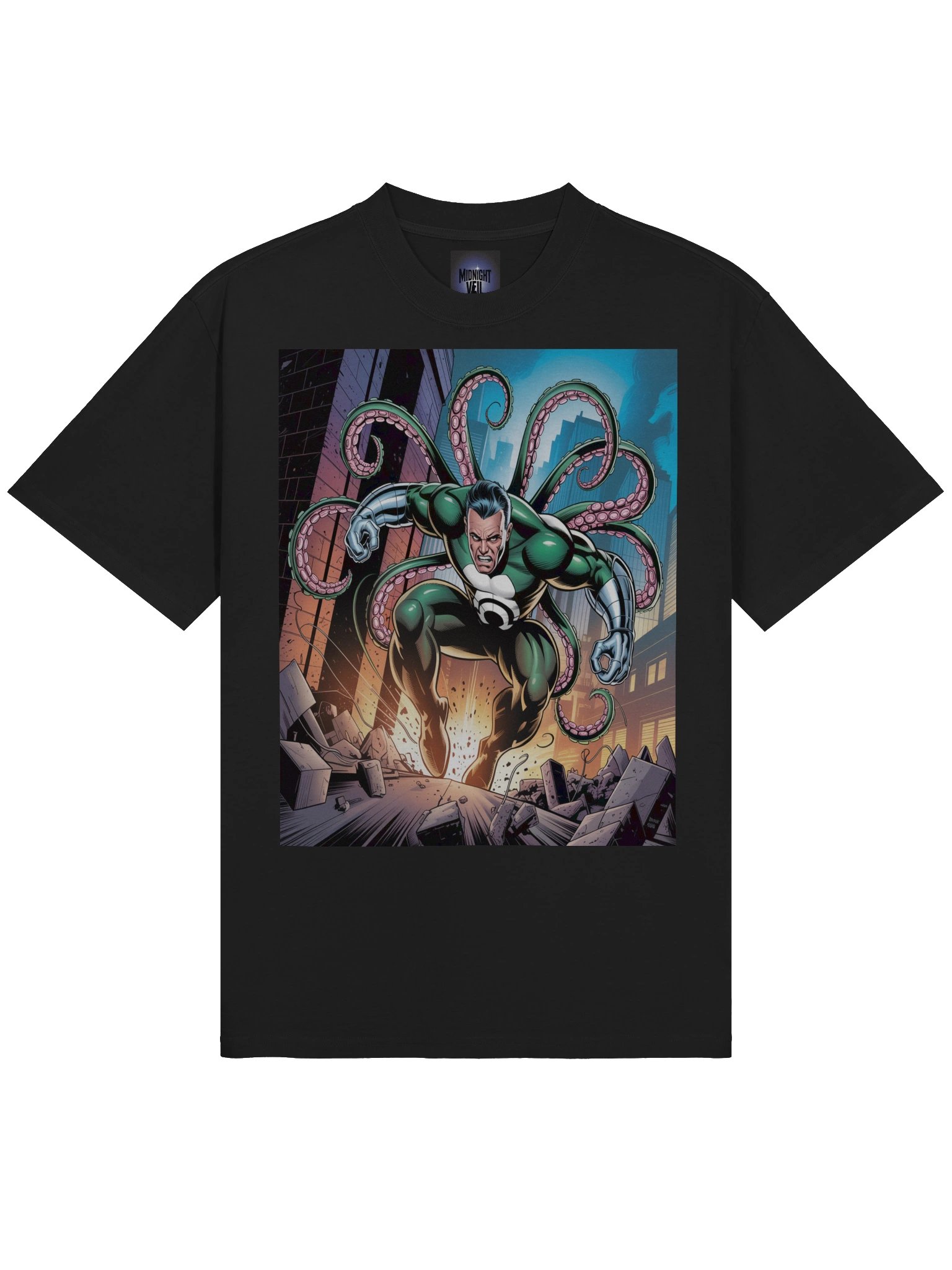 Doctor Octopus Tentacle Rampage Oversized Faded T-Shirt – Octo Eclipse Onslaught product image (5)