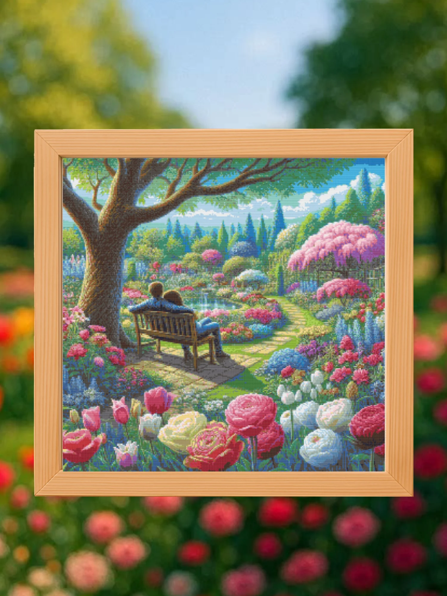 Floral Park Cross Stitch Pattern product image (1)