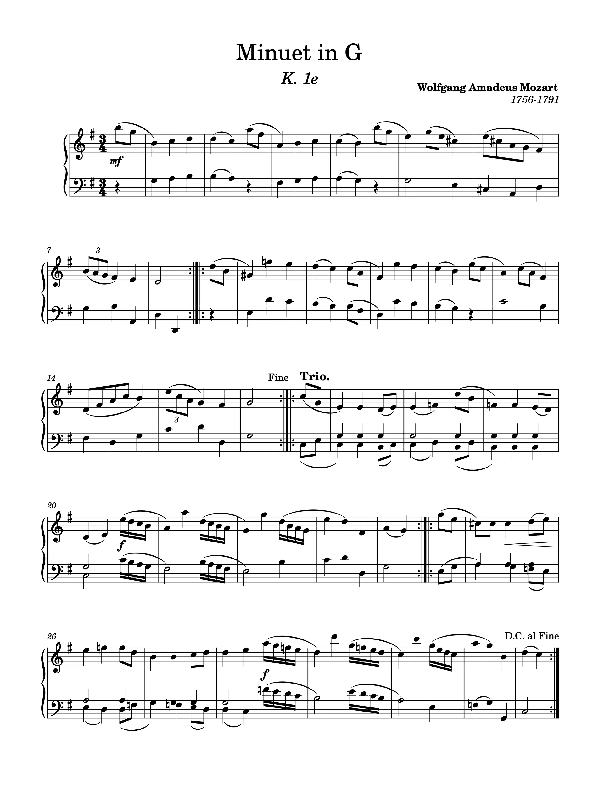 Minuet in G Major, K. 1e product image (1)