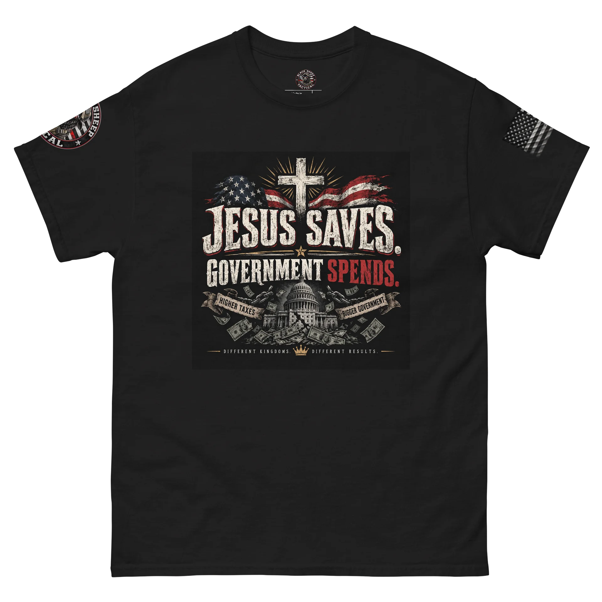 Black unisex tshirt Jesus saves product image (2)
