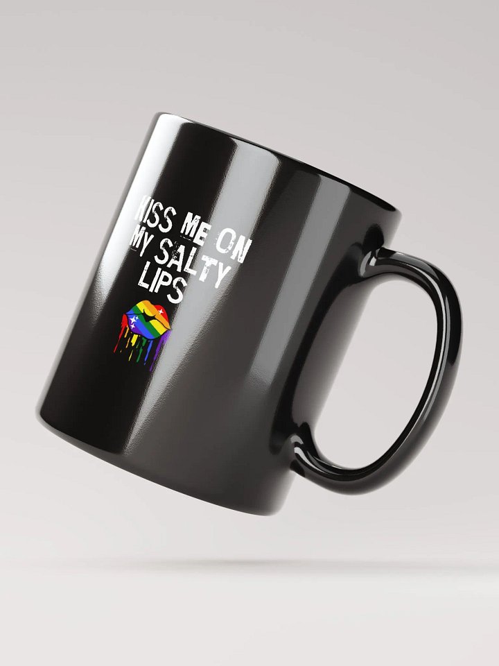 LGBTQ+ Mug Kiss Me On My Salty Lips Rainbow (black) product image (2)