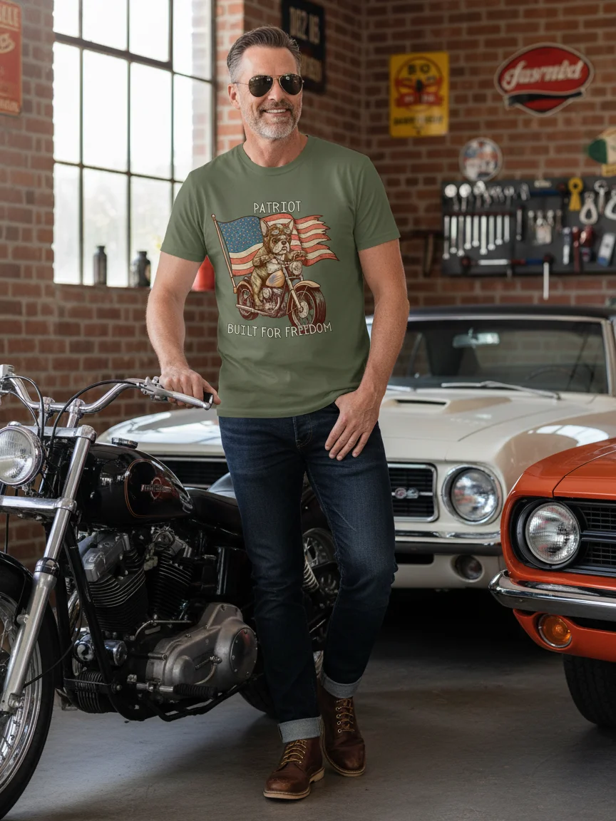 Patriot Bulldog Motorcycle T-Shirt product image (5)